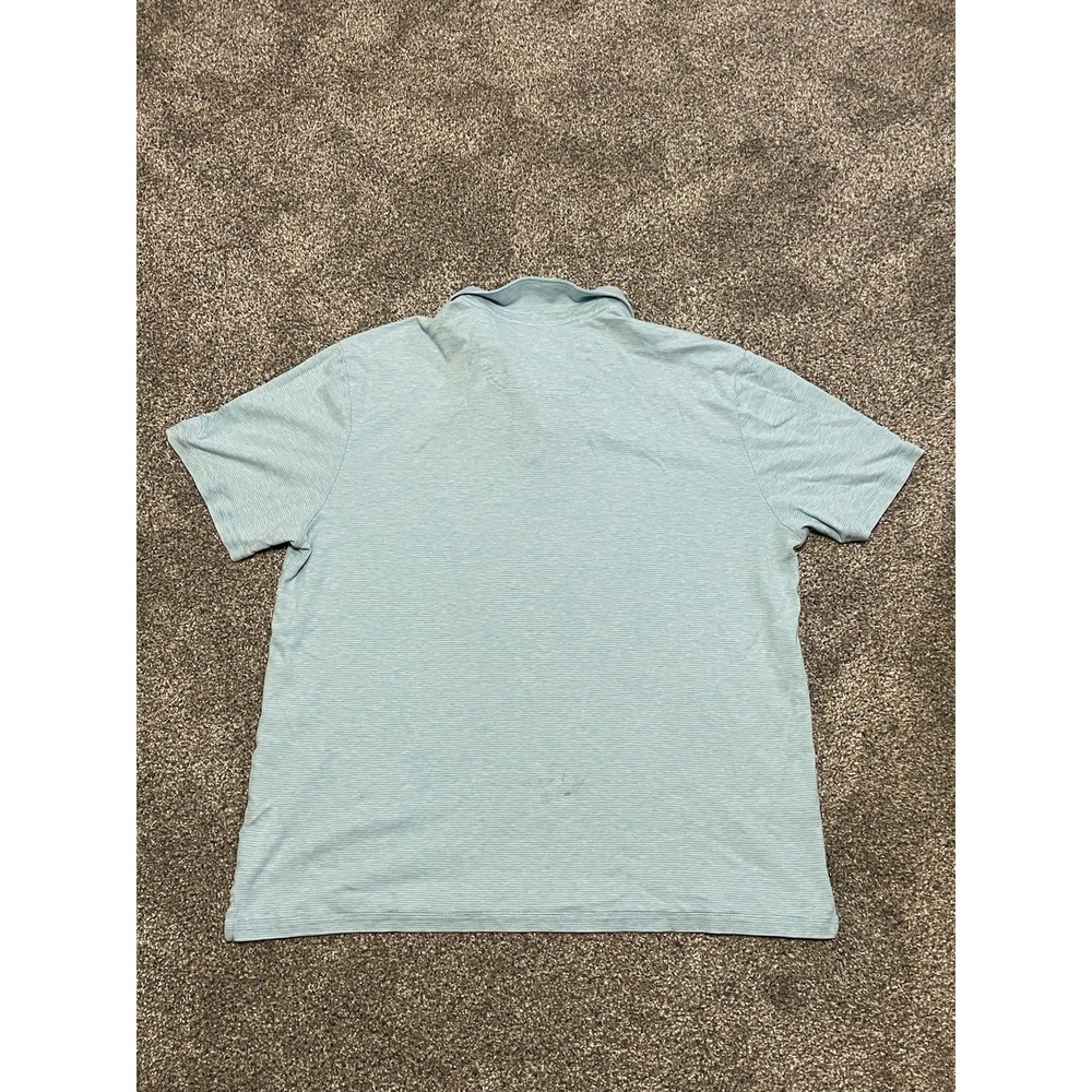 Tommy Bahama Polo Mens XL Blue Striped Short Sleeves Embroidered Marlin Logo - Picture 2 of 8